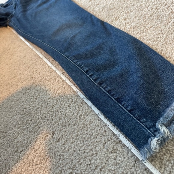 Abercrombie and Fitch Skinny Dark Wash Gold Bronze Side Stripe Raw Hem 27 - Picture 9 of 9